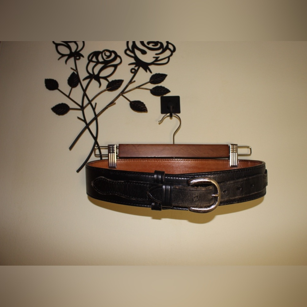 Black Leather Duty Belt Police Gun Belt Size 30 Unisex